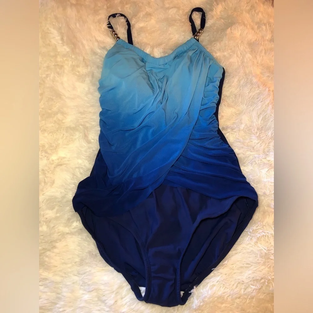 Chic Blue Ombre Swimsuit